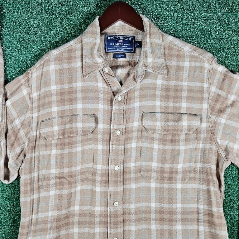 Vintage Ralph Lauren Polo Sport Sportsman Flannel Button Down / Mens Size Large - Picture 6 of 11